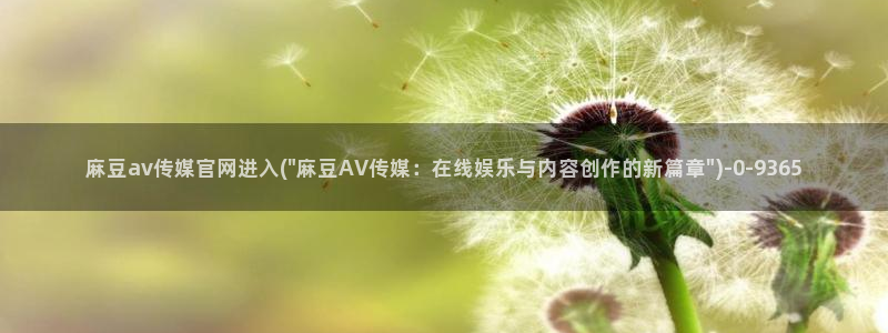 麻豆tv传媒官网入口：麻豆av传媒官网进入(\