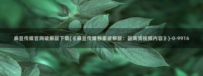 麻豆传媒官网樱桃：麻豆传媒官网破解版下载(《麻豆传媒独家破解版：超高清视频内容》)